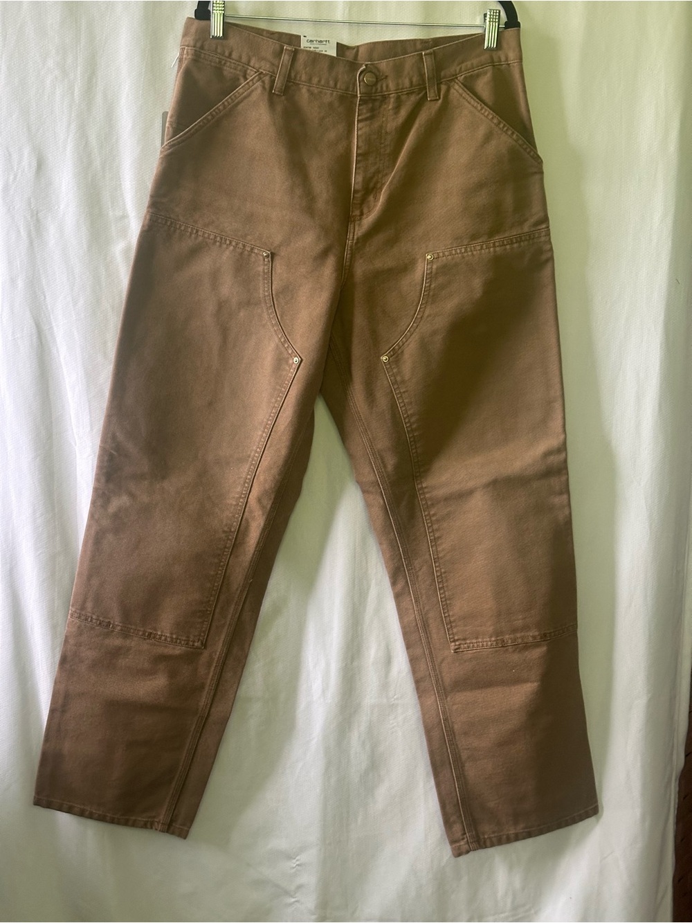 New Carhartt WIP Double Knee Organic Cotton Canvas Pants Brown 33x32